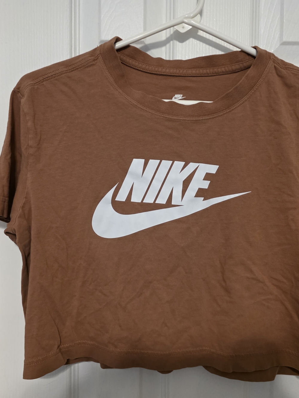 Nike Brown Cropped Logo Tee